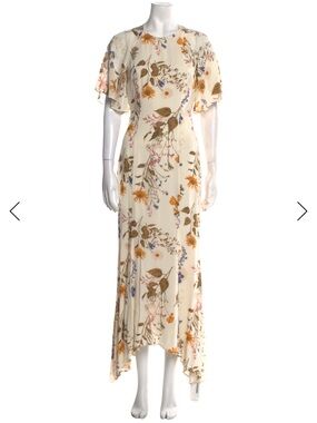 Reformation Cream Floral Maxi Dress